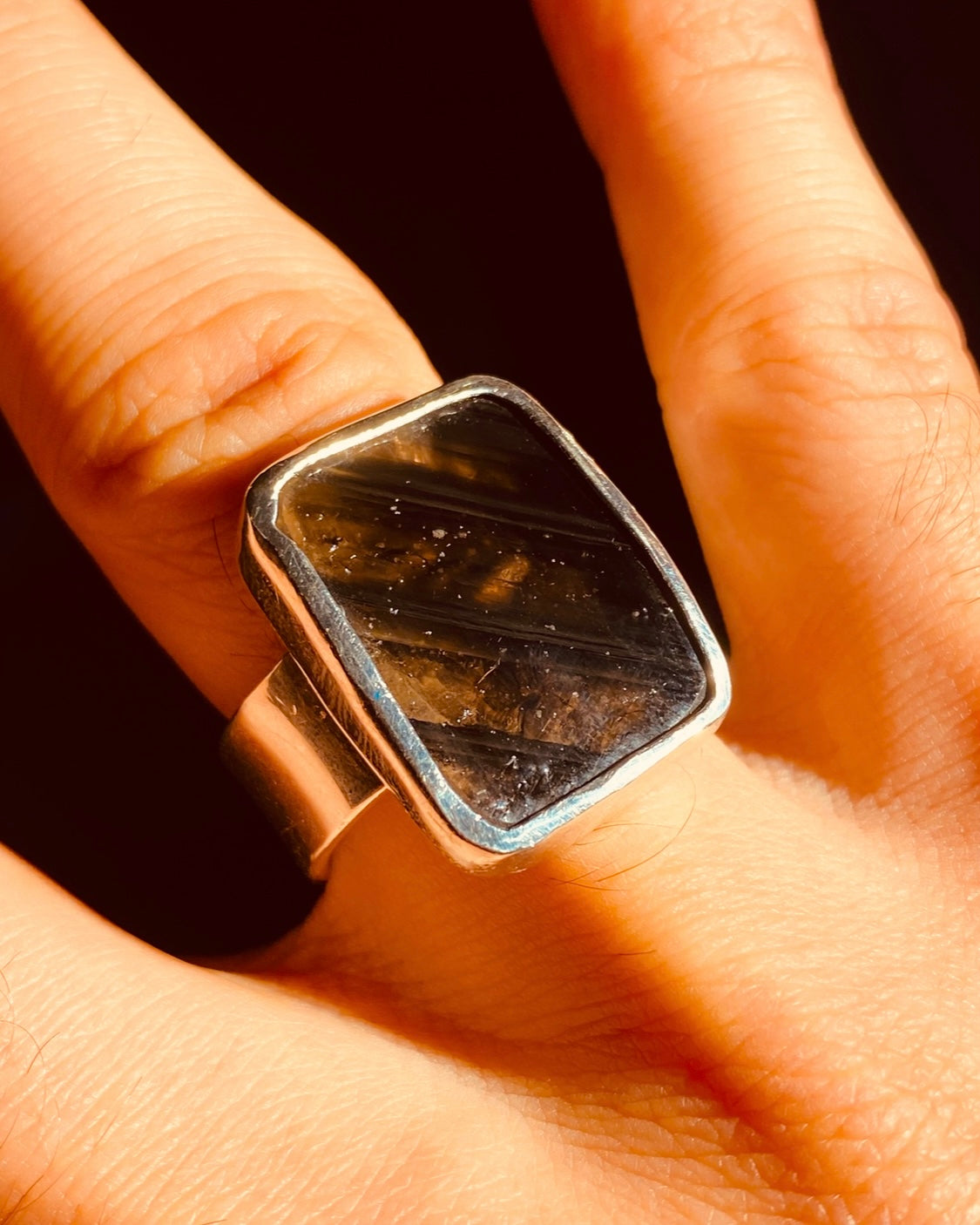 Obsidian Silver Ring
