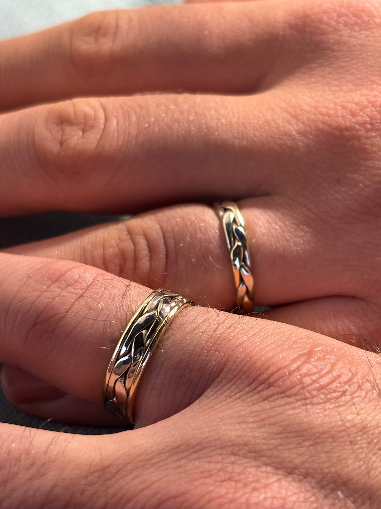Braided wedding bands - 14k white gold