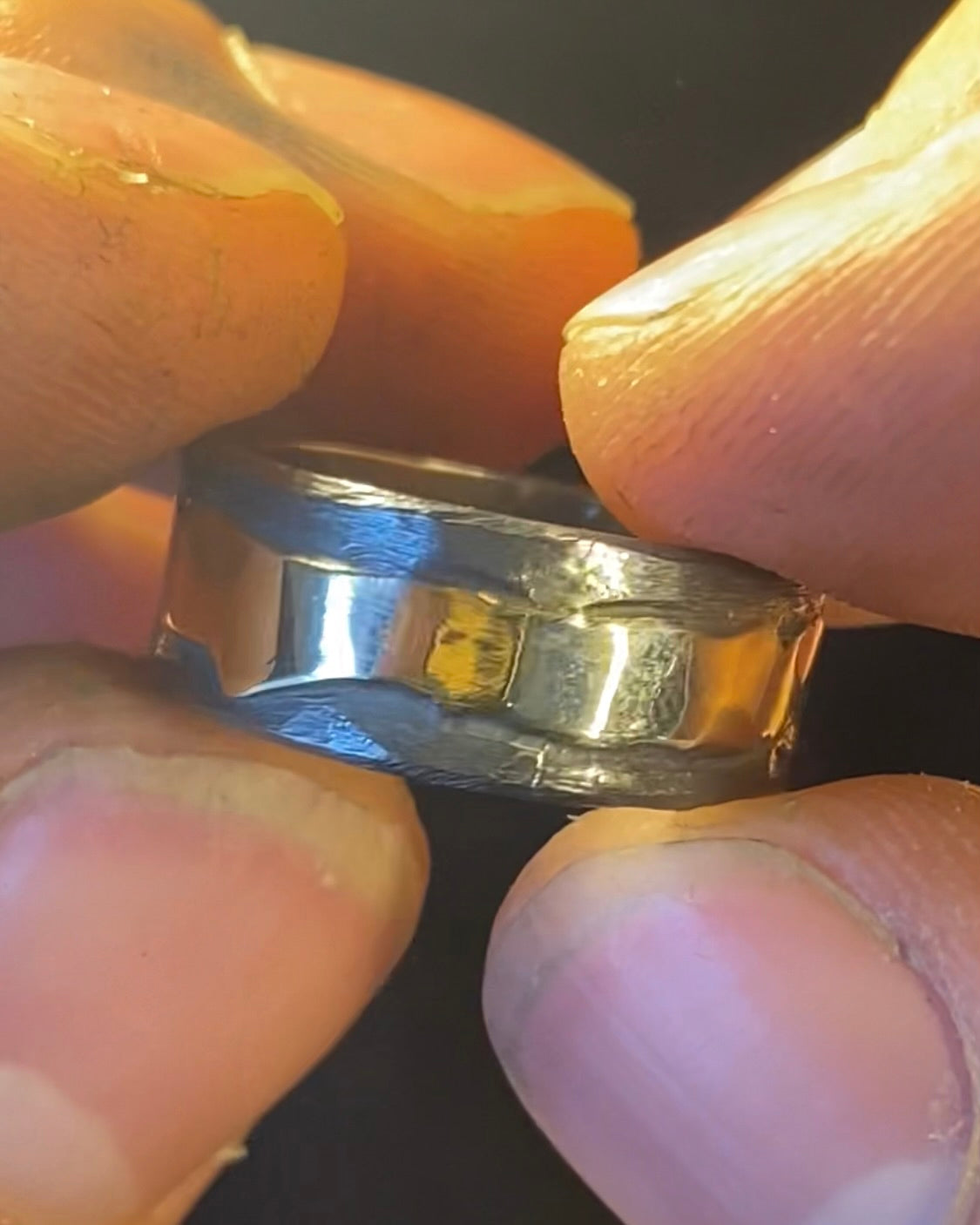 Blackened Silver Band With Gold Wrapping