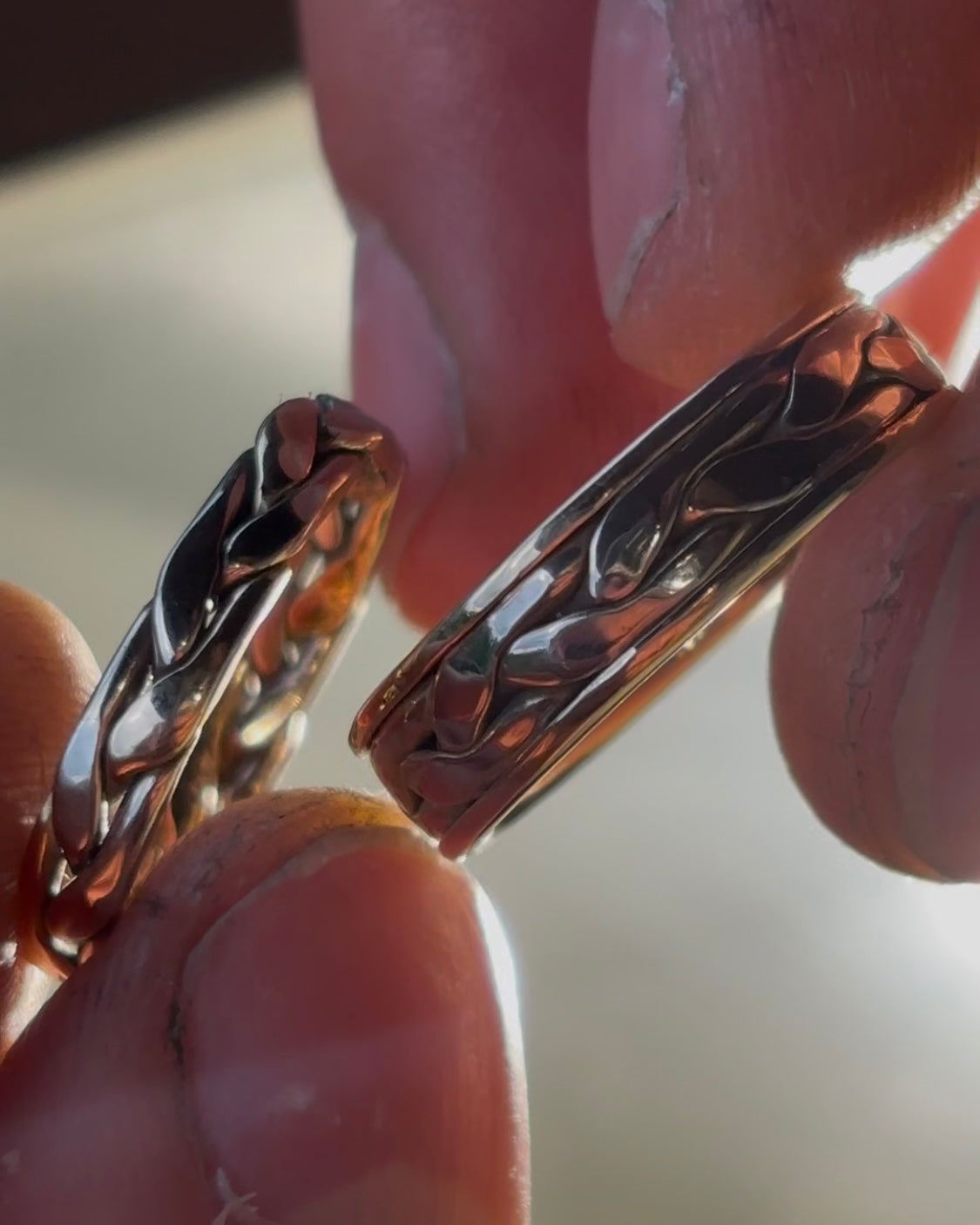 Braided wedding bands - 14k white gold